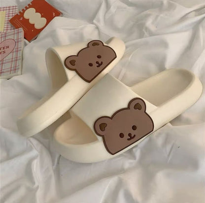 Cuddle Steps: Adorable Bear-Design Soft Slide Slippers