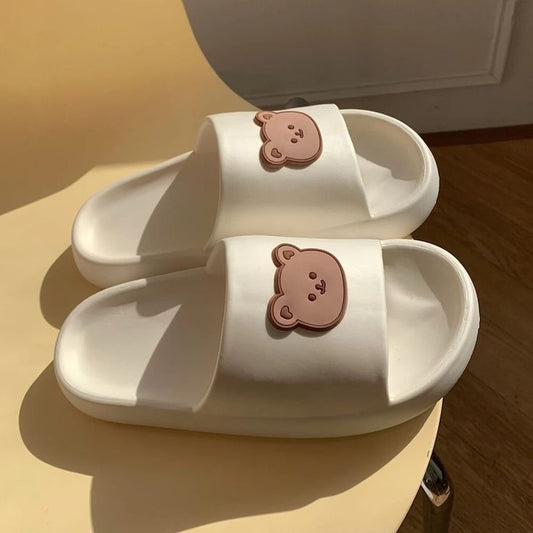 Cuddle Steps: Adorable Bear-Design Soft Slide Slippers